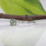 14K white gold montana sapphire ring
