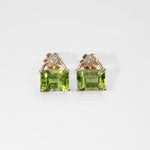 14K yellow gold peridot earrings
