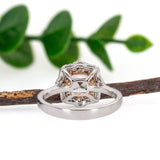 Sitara 14K White and Rose Gold Cor de Rosa Morganite Diamond Ring | Cushion Shape 6mm