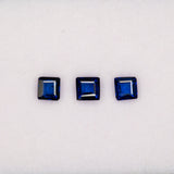 0.46 carat natural Ceylon blue sapphire princess 4.3mm loose gemstone – view 2