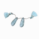 Aquamarine Hydro | Drilled Pair | Wing Shape | Side Drilled Faceted Gems | 26x10mm | Beautiful Gemstone
