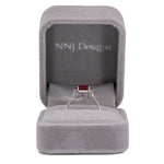 14K white gold Madagascar ruby ring with diamond accents