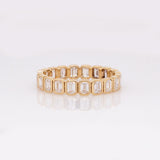 Mayumi Golden Glow Lab Created Diamond Band Ring: Solid 14k Yellow Gold