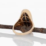 Astra Solid 14k Gold Boulder Opal Statement Ring with Natural Diamonds Accents