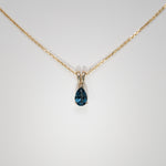14K Yellow Gold London Blue Topaz Pendant
