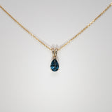 14K Yellow Gold London Blue Topaz Pendant