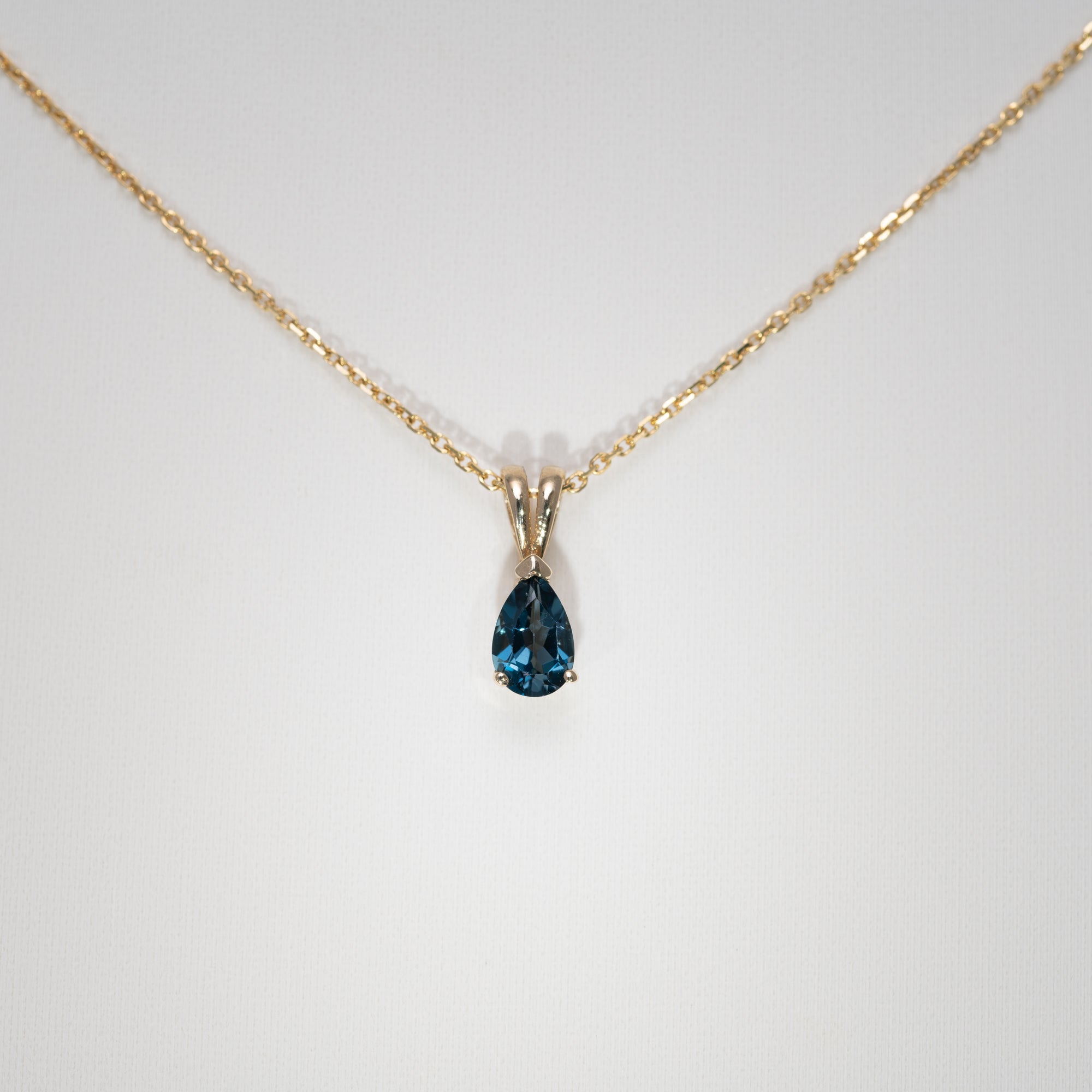 14K Yellow Gold London Blue Topaz Pendant