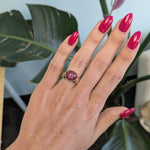 14K yellow gold star ruby ring with diamond accents