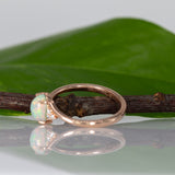 14K rose gold Ethiopian opal cabochon ring with diamond accents