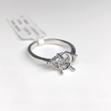 Engagement Ring Semi Mount w Diamond Triads Accents