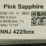 0.88 carat natural pink sapphire round 5.5mm loose gemstone – view 2