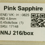 0.45 carat natural pink sapphire round 4.8mm loose gemstone – view 2