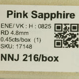 0.45 carat natural pink sapphire round 4.8mm loose gemstone – view 2