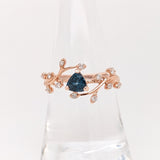 AAA London Blue Topaz Ring with Earth-Mined Diamond Accents in Solid 14K Gold, 5mm Trillion Cut Fine Jewelry Ring for Women - Elegant December Birthstone Gift