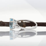 2.3Ct Aquamarine Ring with Natural Diamonds Accents: Solid 14K Gold, Oval 10x8mm
