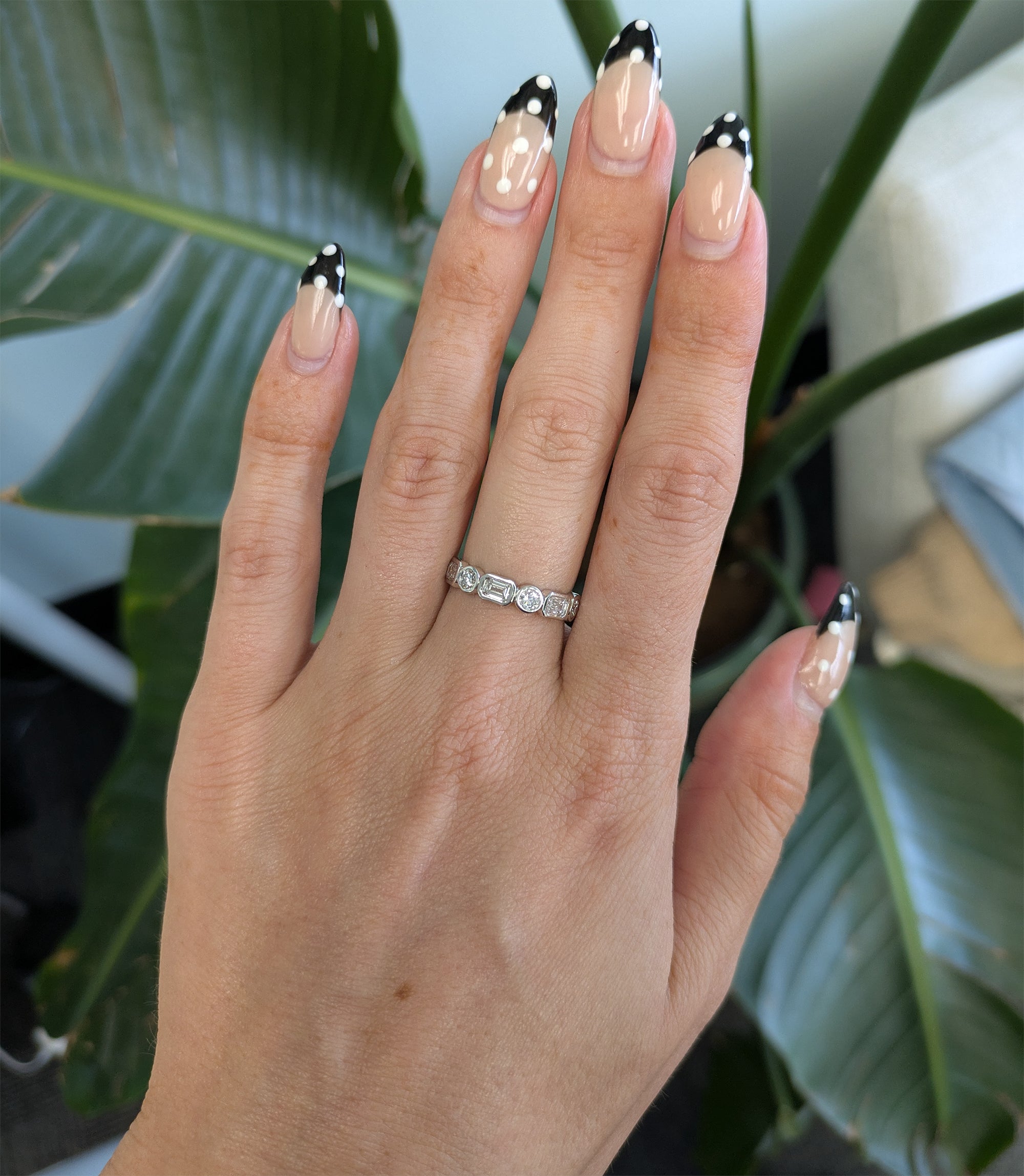 14K white gold lab grown diamond band