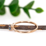 Ruhanika 14K Rose Gold Aquamarine Diamond Ring | Round 4mm