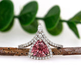 Lily 14k White Gold Pink Tourmaline and Natural Diamond Ring | TR 8mm