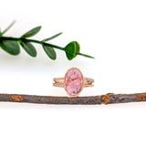 rosalie 14k rose gold 3.73cts pink tourmaline wedding diamond ring | oval 12x8mm