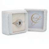 Statement Ring Semi-Mount with Earth-Mined Diamonds in 14K Gold, for Oval Center Stone, Customizable Elegant Jewelry for Women