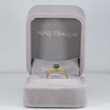 18K yellow gold tsavorite garnet ring