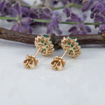 14K yellow gold zambian emerald earrings