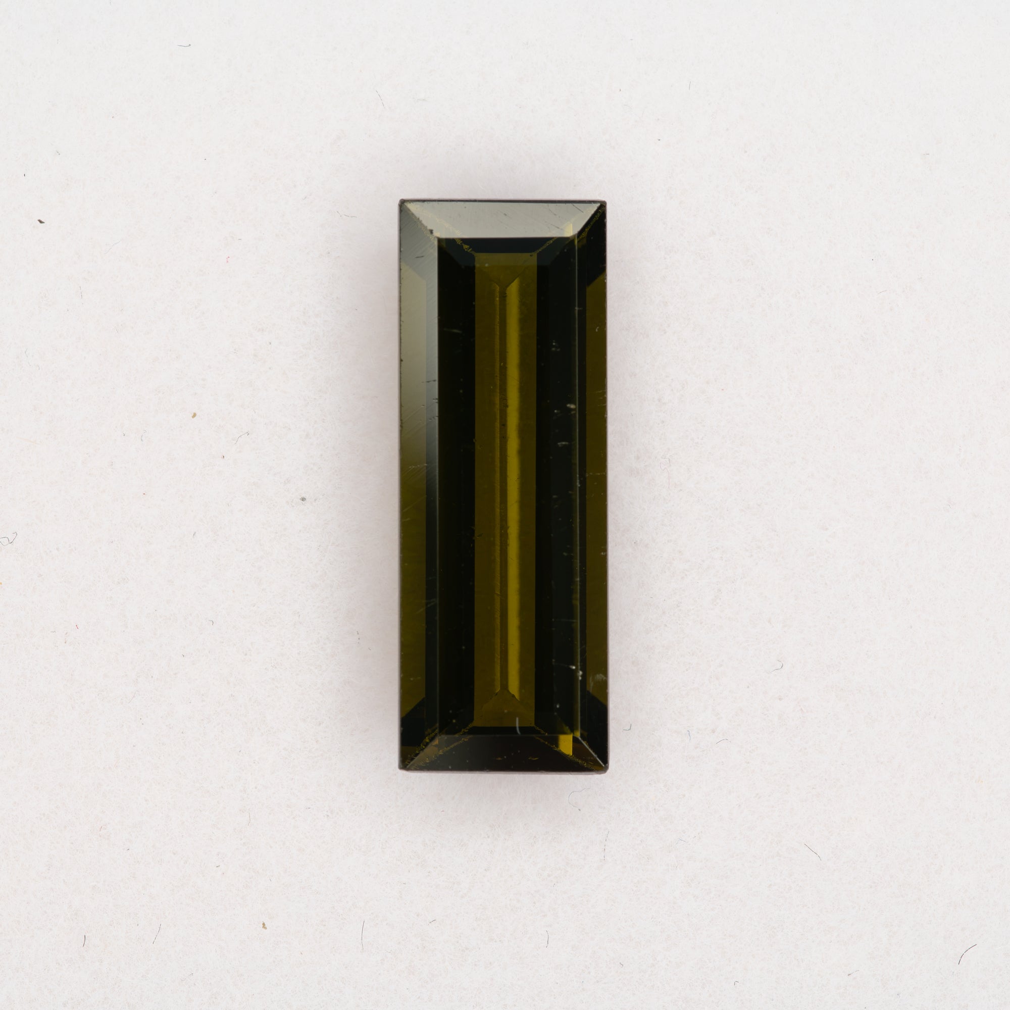 3.97ct olive tourmaline baguette 16.5x6.1mm loose green gemstone