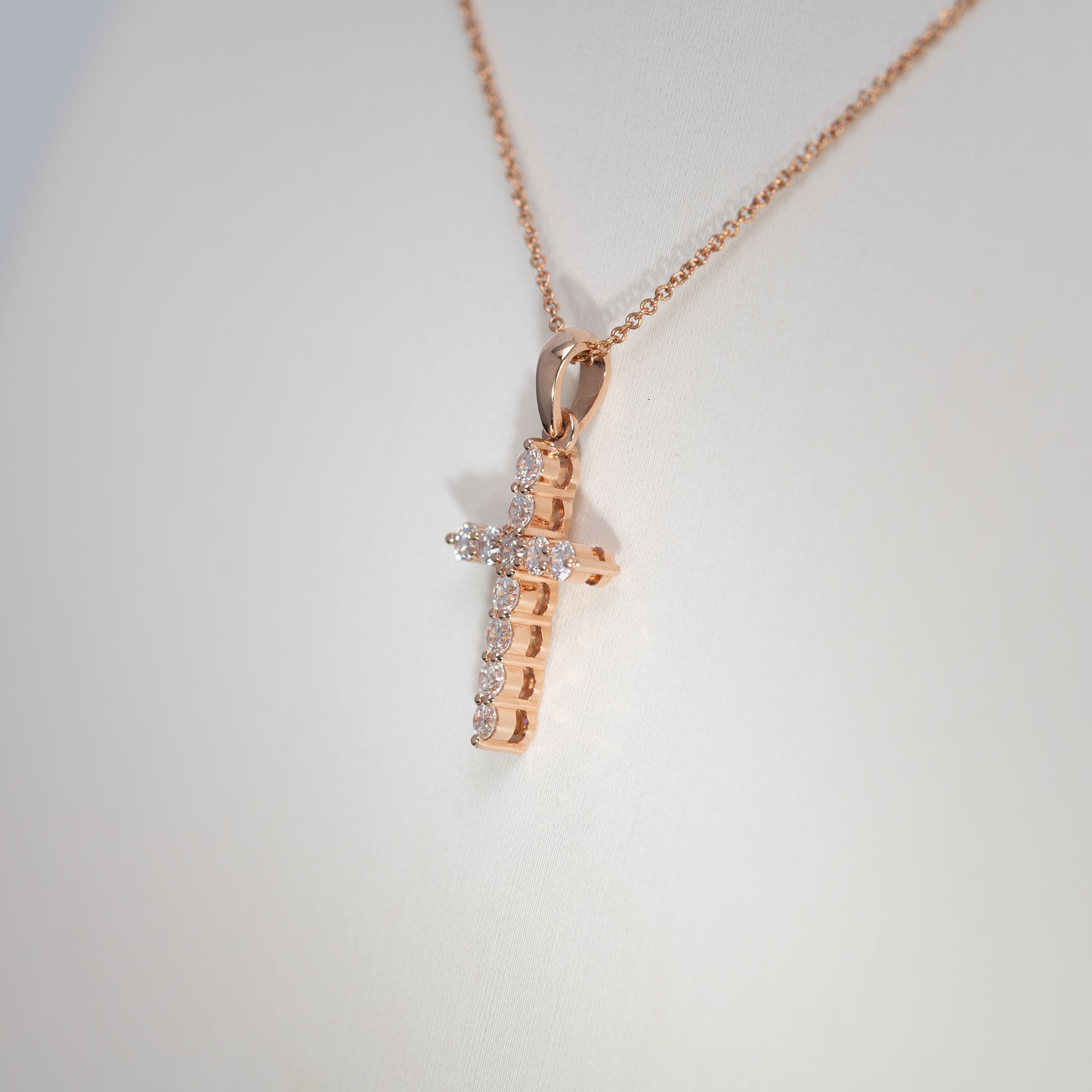 14K Rose Gold Lab Grown Diamond Pendant