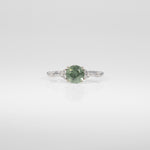 14K white gold montana sapphire ring