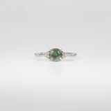 14K white gold montana sapphire ring