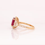 Brie 4.3cts Madagascar Ruby Ring with Natural Diamond Accents: 14k Solid Gold, 10x8mm