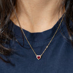 14K yellow gold mozambique ruby necklace