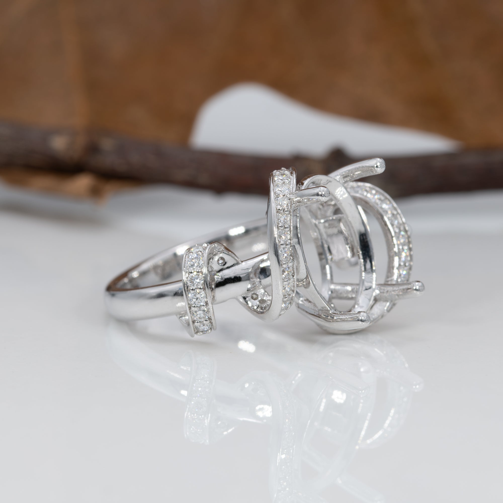 14K white gold diamond ring