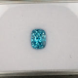 Natural Cambodian Blue Zircon Cushion Cut 9.8x7.4x7.8mm 6.37ct Loose Gemstone