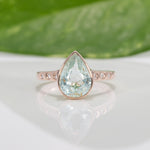 14K rose gold paraiba tourmaline ring