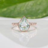 14K rose gold paraiba tourmaline ring