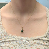 Tressa 14K Yellow Gold Chrome Tourmaline and Diamond Pendant | EM 11x7mm