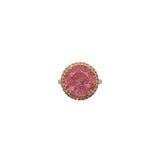 Misha 14K Yellow Gold 7.77cts Pink Tourmaline Diamond Wedding Ring  | Round 12.8mm