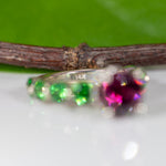 14K white gold purple garnet ring