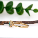 Pakhi 14K Yellow Gold Paraiba Tourmaline Diamond Ring | Oval 5.5x4mm