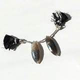 Black Moonstone Drilled Matched Pair Gemstones | Marquise Shape- Side Drilled and Faceted Gems 28x10x5mm
