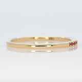 Minimalist Pink Sapphire Ring Band in Solid 14K Gold Jewelry | Thin Stackable Gemstone Ring