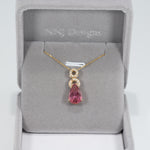 14K yellow gold pink tourmaline pendant