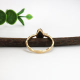 Jenna 14K Yellow Gold Boulder Opal Diamond Ring | Fancy 9.5x5.5mm