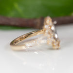 14K white & yellow gold diamond semi-mount ring