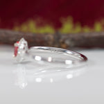14K white gold padparadscha sapphire ring