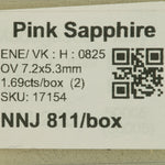 0.845 carat natural pink sapphire oval 7.2x5.3mm loose gemstone – view 2