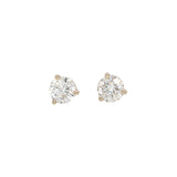 14K Solid Gold Lab-Created Diamond Martini Solitaire Stud Earrings | Round 3mm 4mm 5mm 6mm