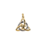 Triquetra Estate Pendant Necklace in Solid 14K Gold - Timeless Celtic Trinity Knot Fine Jewelry Symbol of Unity and Eternity
