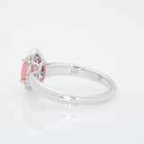 GIA Certified 1.1Ct Orange-Pink Sapphire  Ring with Natural Diamonds: Solid 14K Gold, 7x5mm